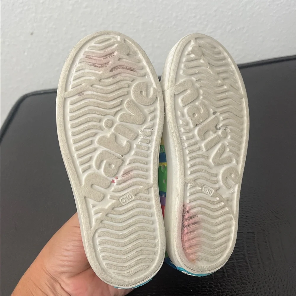 NATIVE Rainbow Striped Rubber Slip On Shoes - Picture 2 of 4